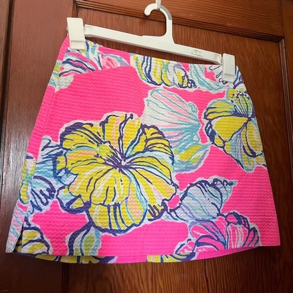 Lily Pulitzer Pink Floral Skirt Lined Womens 0 - Picture 1 of 7